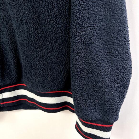 Champion Mens Navy Blue Varsity Sherpa Full Zip Jacket Size M - Picture 4 of 9